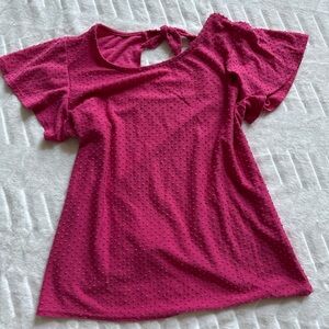 W5 Fuchsia Textured Blouse